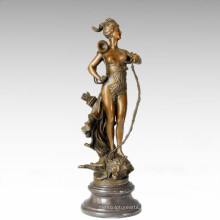 Статуэтка солдатских фигур Охотничья богиня Бронзовая скульптура TPE-204